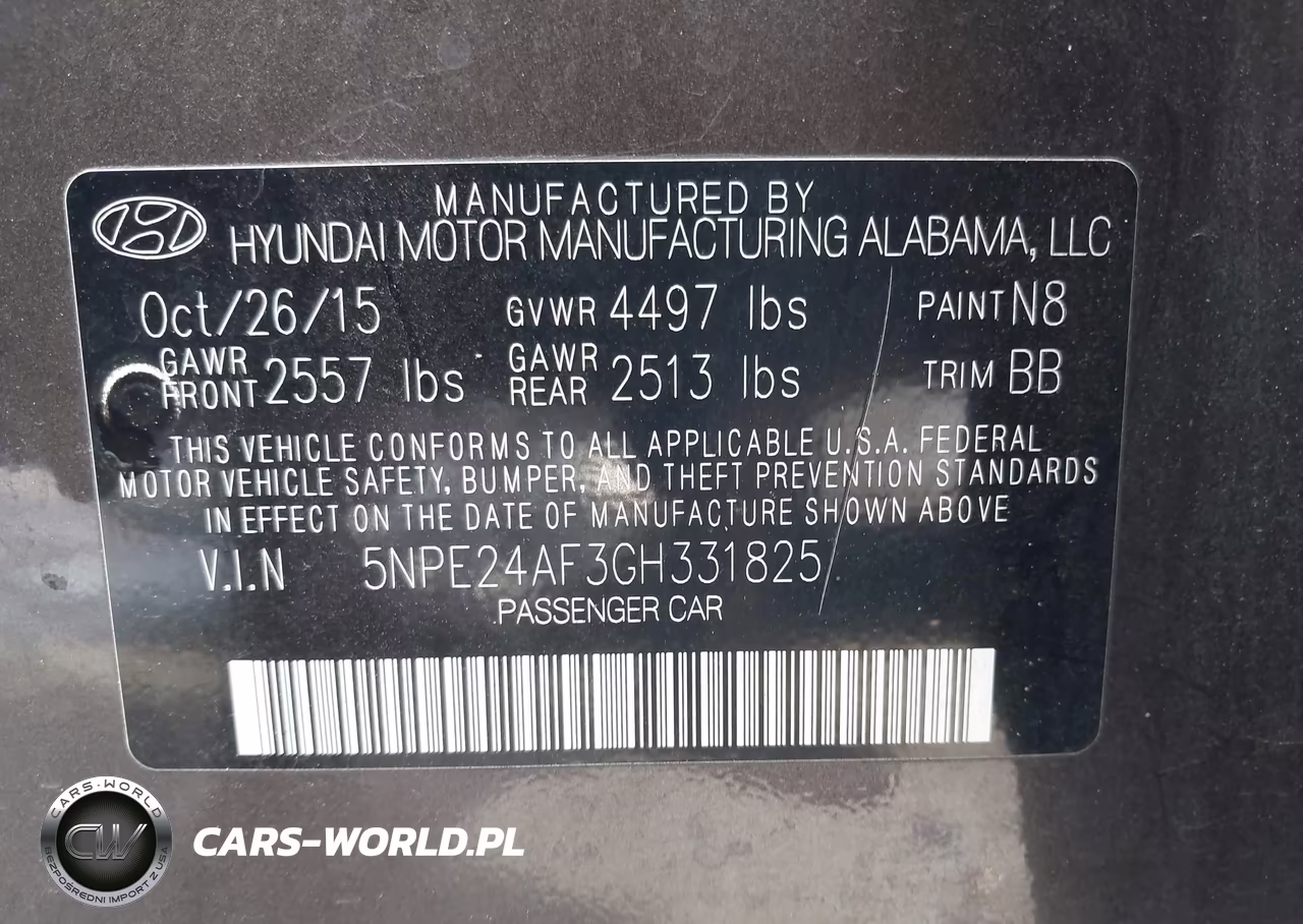 2016 Hyundai Sonata Se VIN:5NPE24AF3GH331825 - 9
