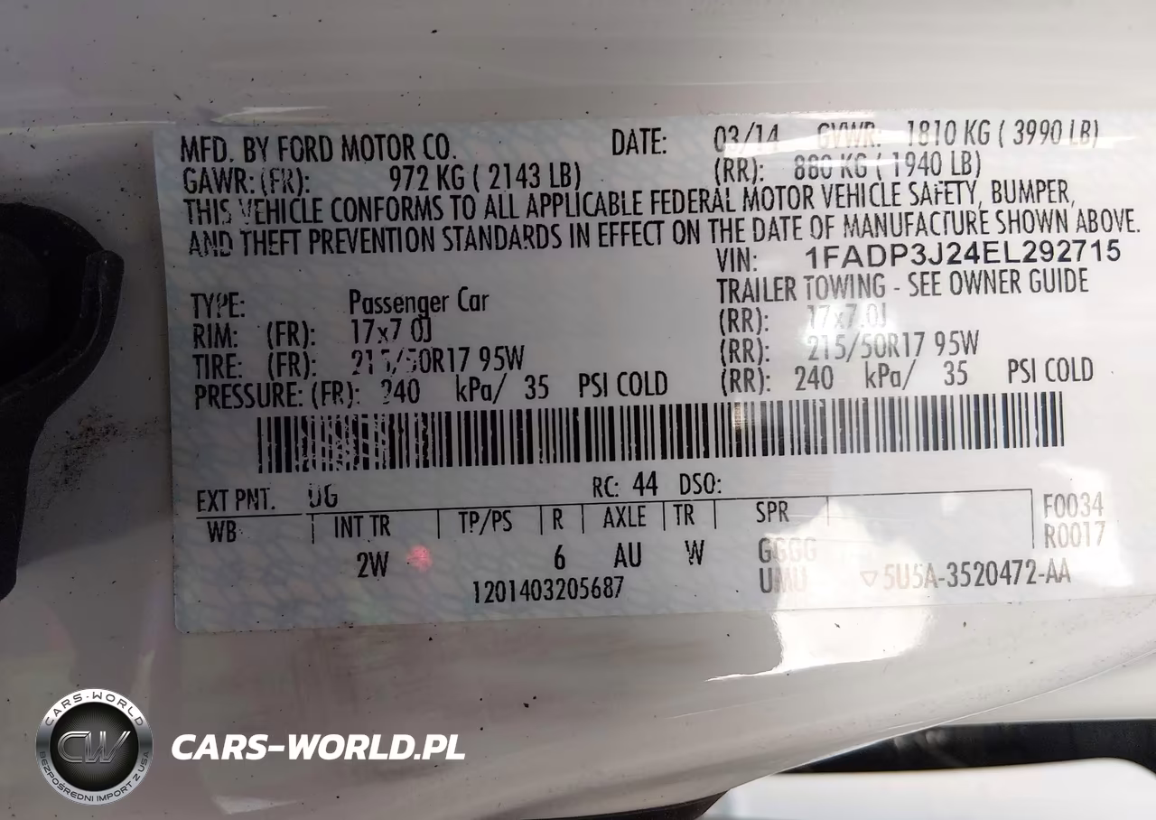 2014 Ford Focus Titanium VIN:1FADP3J24EL292715 - 9