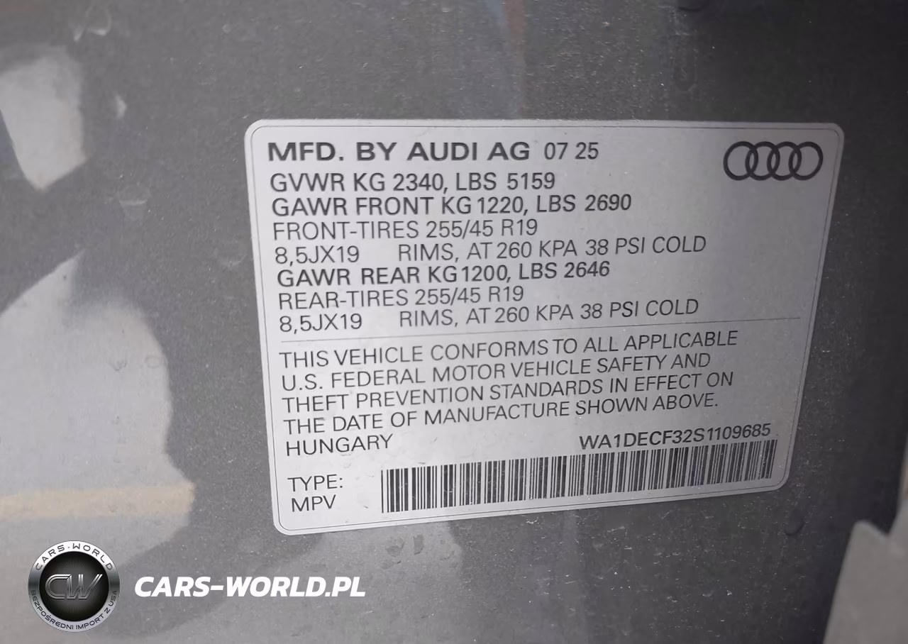 2025 Audi Q3 Premium 45 Tfsi S Line Quattro Tiptronic VIN:WA1DECF32S1109685 - 9