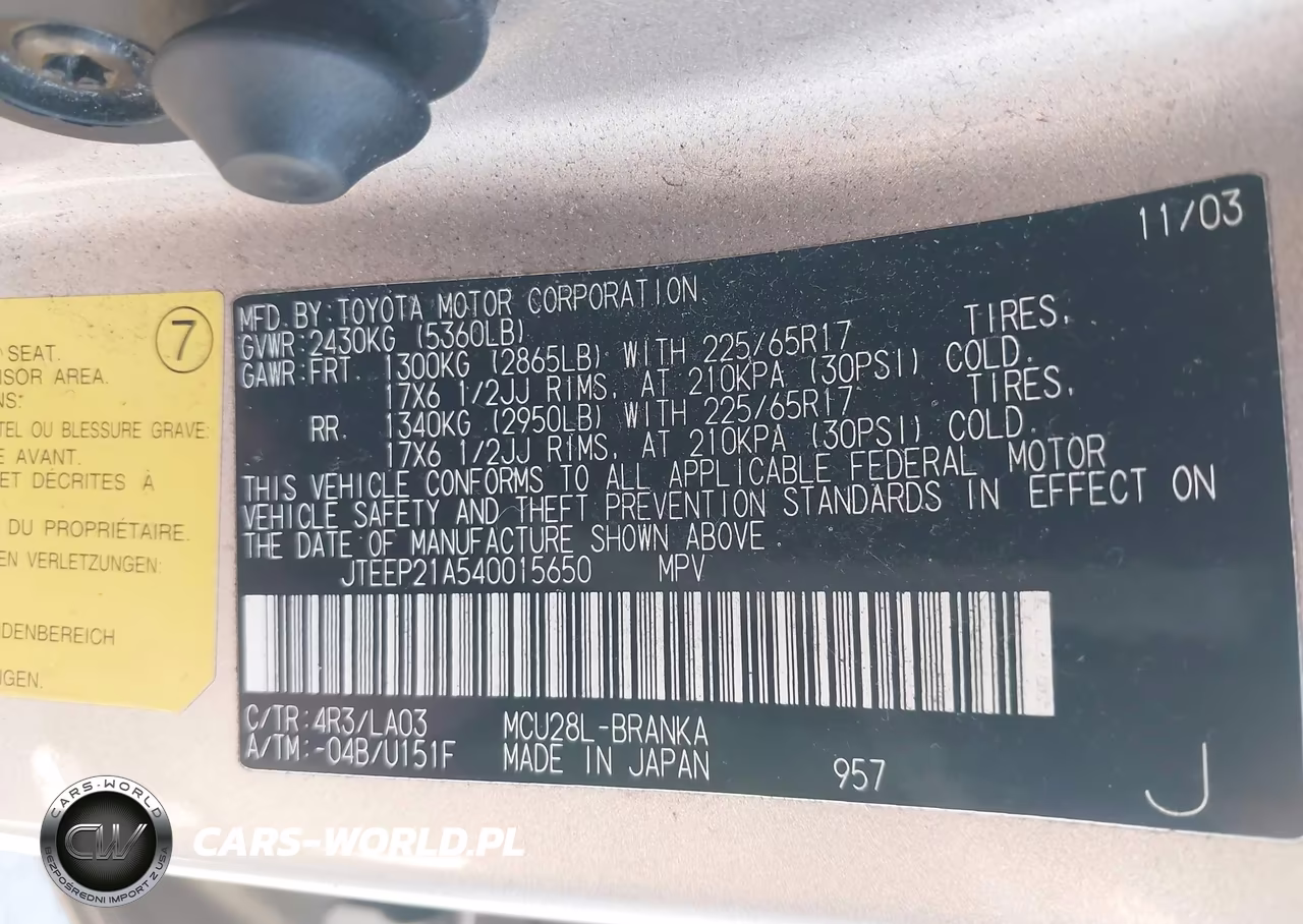 2004 Toyota Highlander Limited V6 VIN:JTEEP21A540015650 - 9