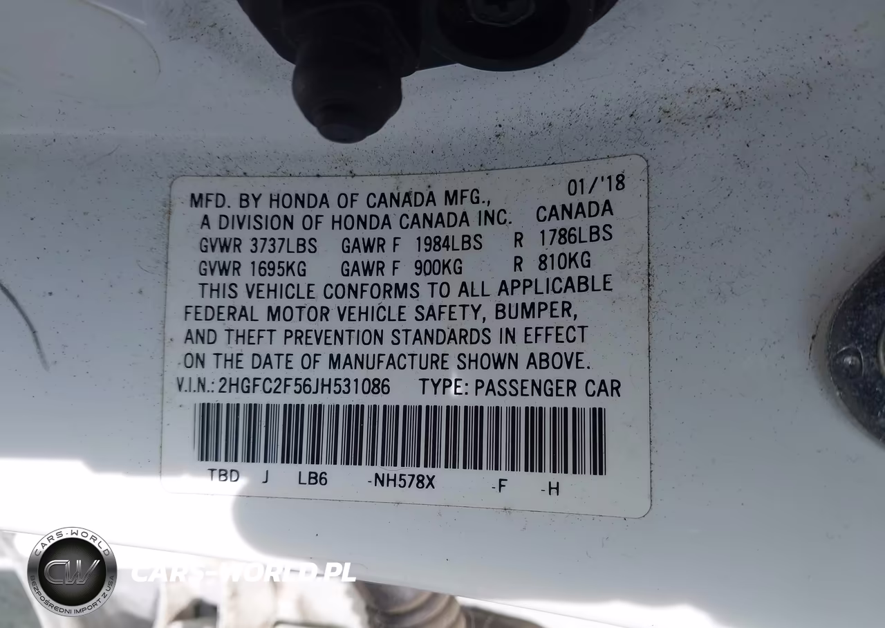2018 Honda Civic Lx VIN:2HGFC2F56JH531086 - 9
