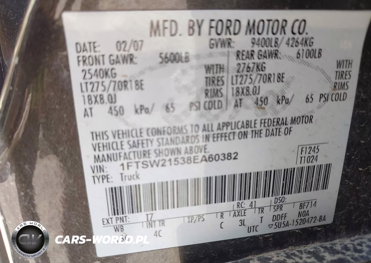 2008 Ford F-250 Fx4-King Ranch-Lariat-Xl-Xlt VIN:1FTSW21538EA60382 - 9