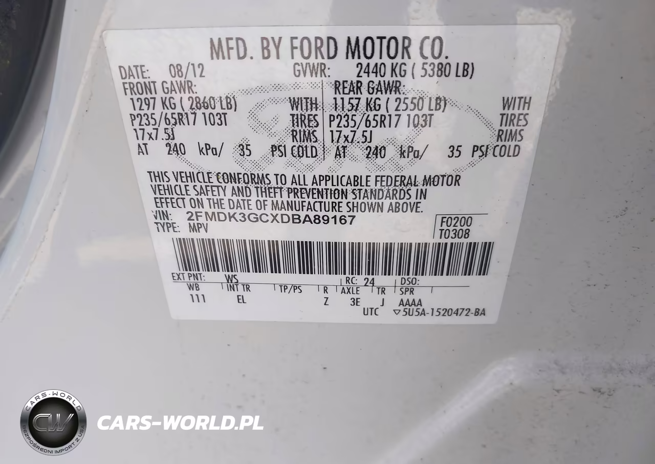 2013 Ford Edge Se VIN:2FMDK3GCXDBA89167 - 9
