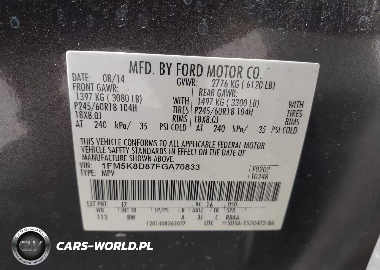 2015 Ford Explorer Xlt VIN:1FM5K8D87FGA70833 - 9