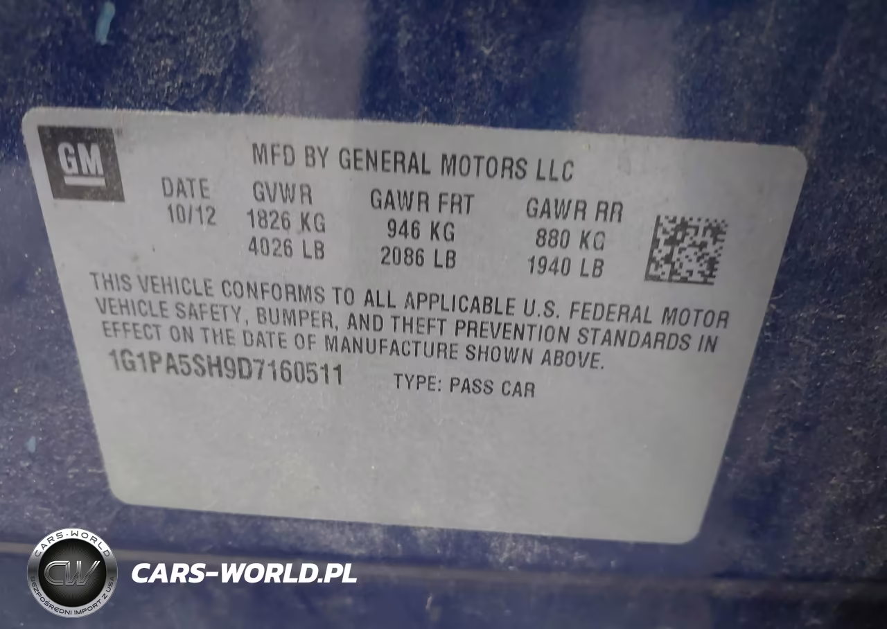 2013 Chevrolet Cruze Ls Auto VIN:1G1PA5SH9D7160511 - 9