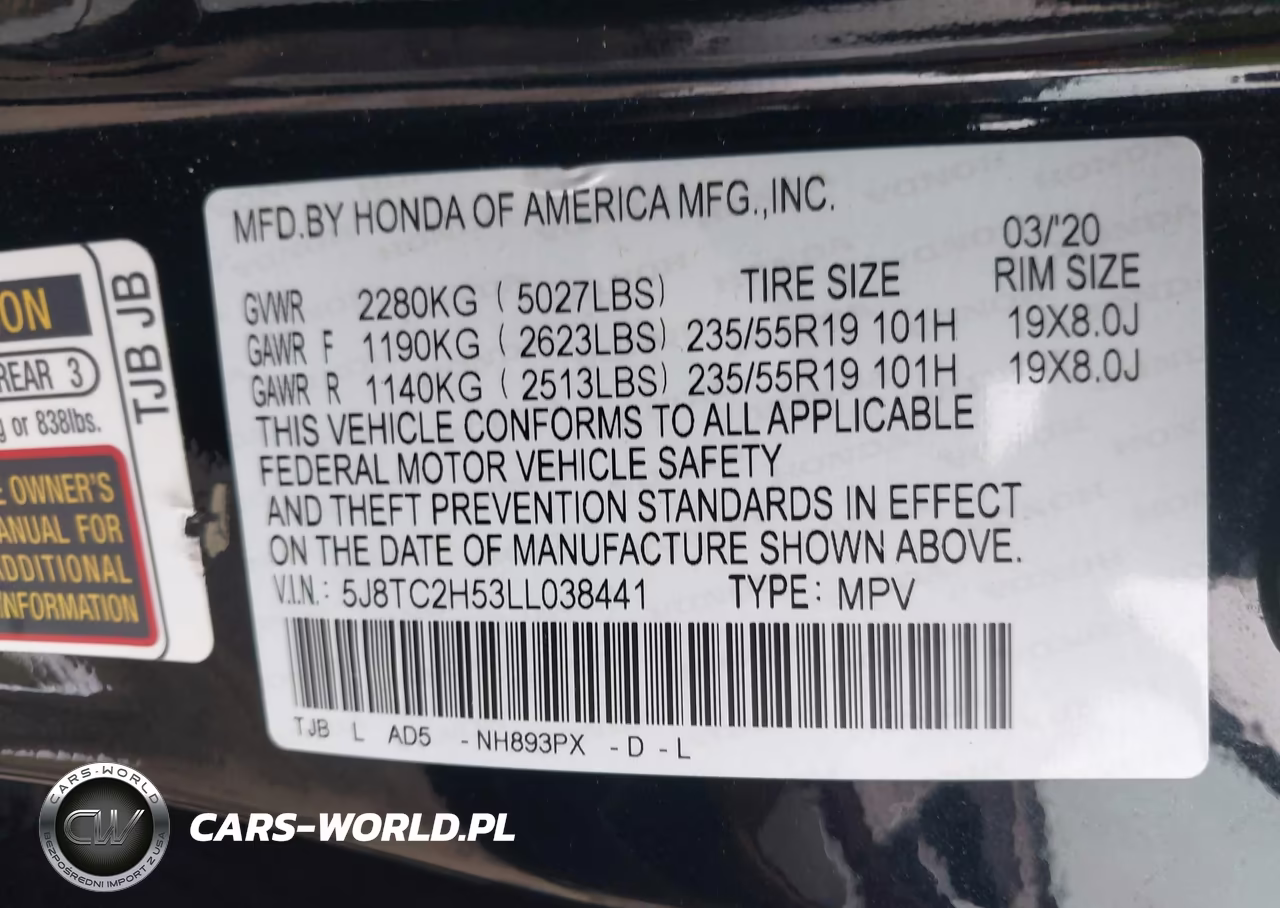 2020 Acura Rdx Technology Package VIN:5J8TC2H53LL038441 - 9