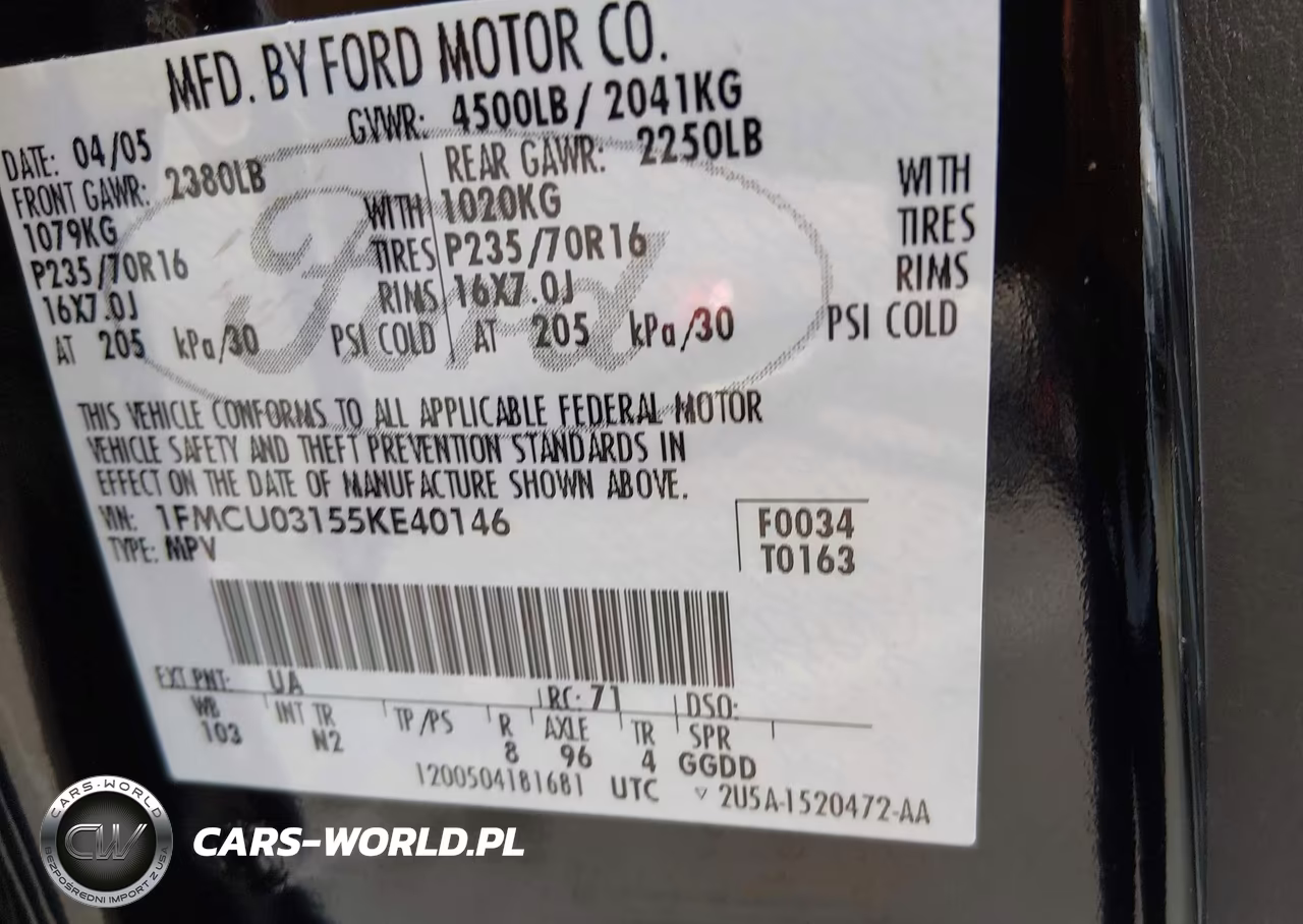 2005 Ford Escape Xlt VIN:1FMCU03155KE40146 - 9