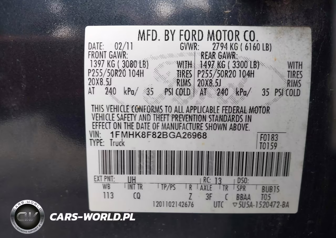2011 Ford Explorer Limited VIN:1FMHK8F82BGA26968 - 9