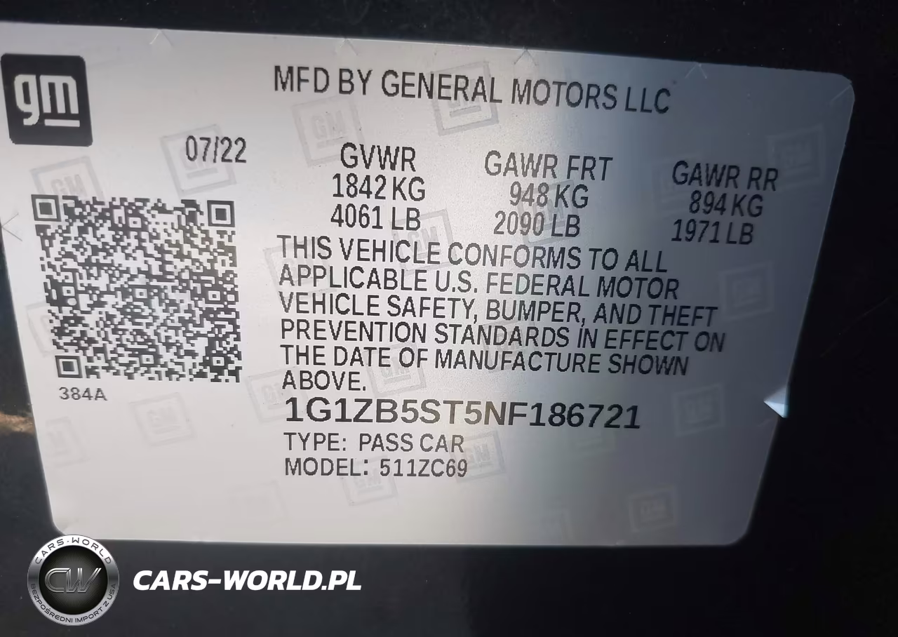 2022 Chevrolet Malibu Fwd Ls VIN:1G1ZB5ST5NF186721 - 9