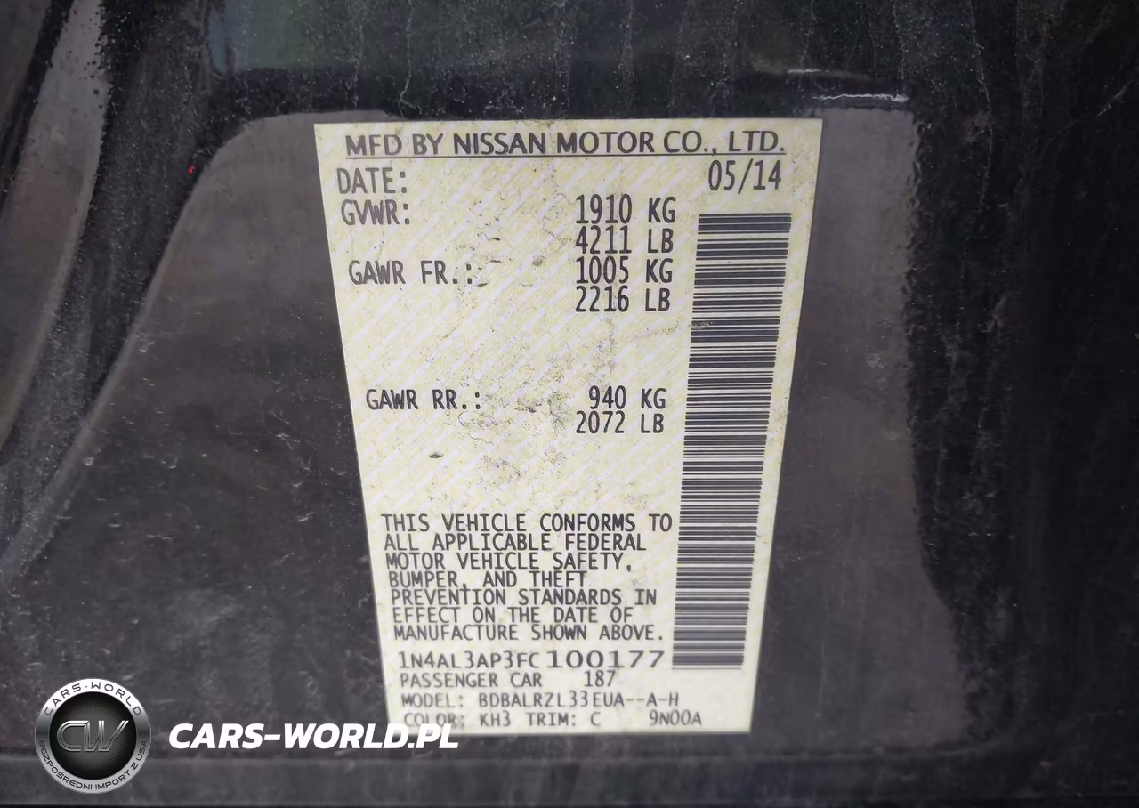 2015 Nissan Altima 2.5 Sl VIN:1N4AL3AP3FC100177 - 9