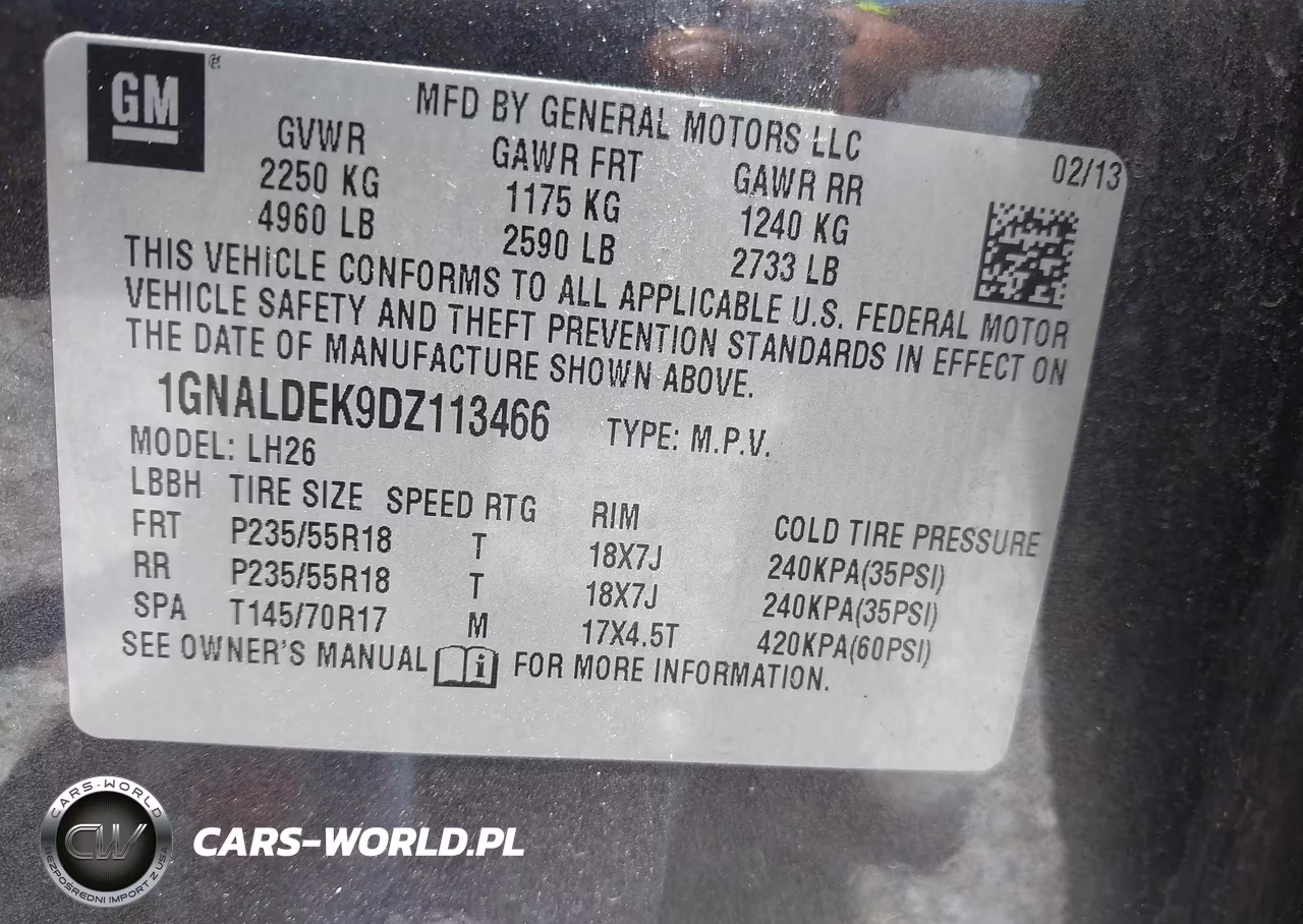 2013 Chevrolet Equinox 1Lt VIN:1GNALDEK9DZ113466 - 9