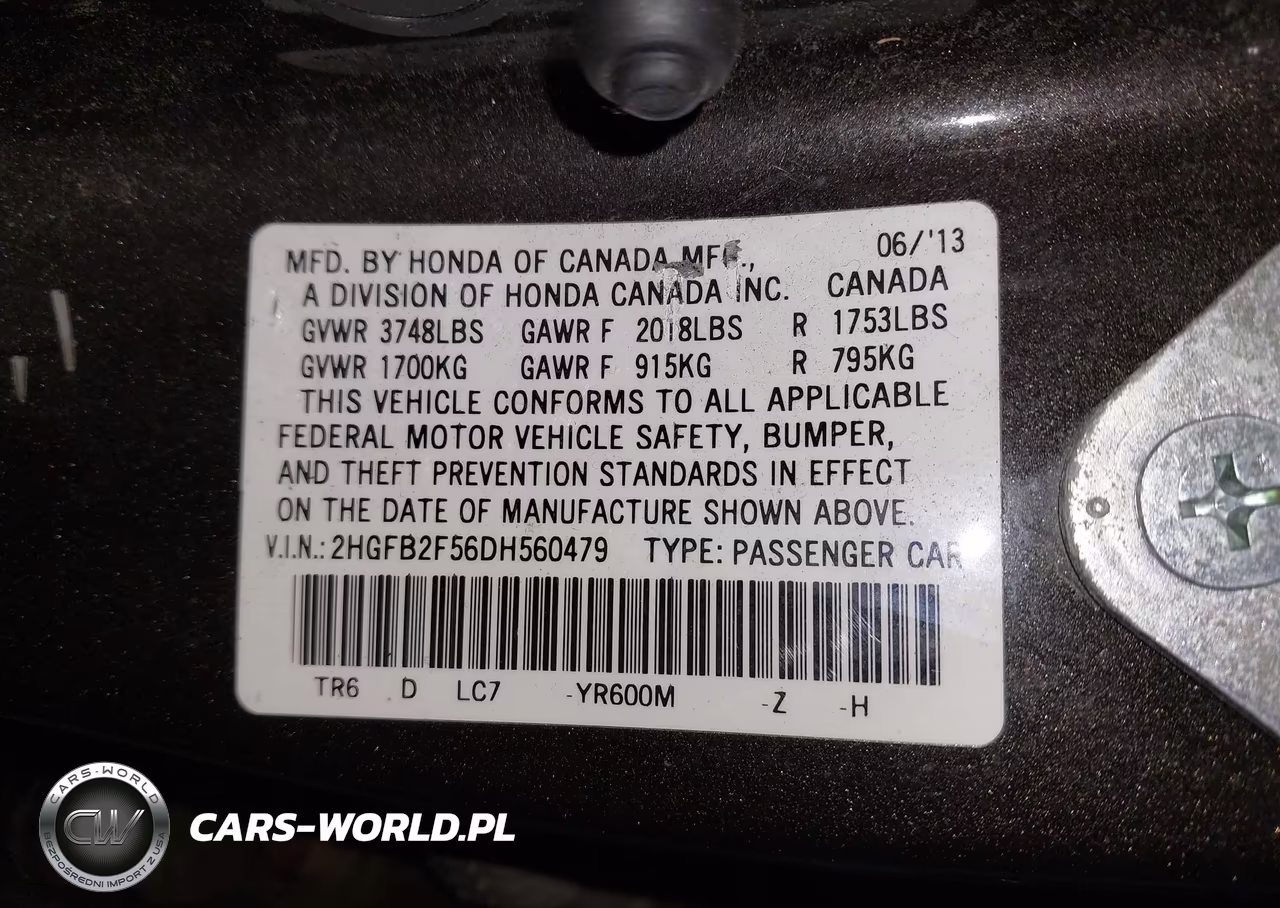 2013 Honda Civic Lx VIN:2HGFB2F56DH560479 - 9