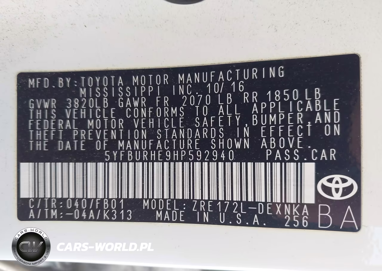 2017 Toyota Corolla Le VIN:5YFBURHE9HP592940 - 9
