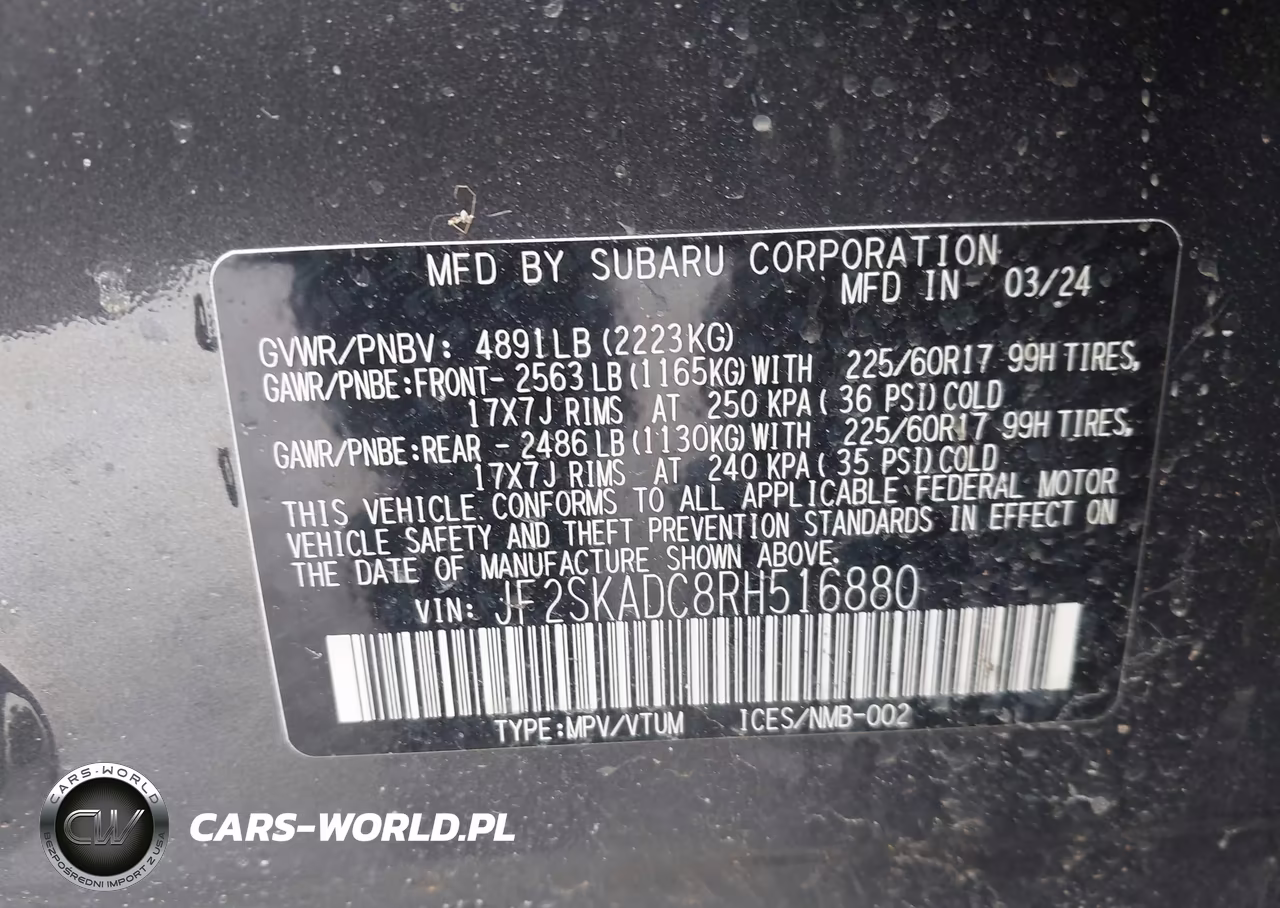 2024 Subaru Forester Premium VIN:JF2SKADC8RH516880 - 9