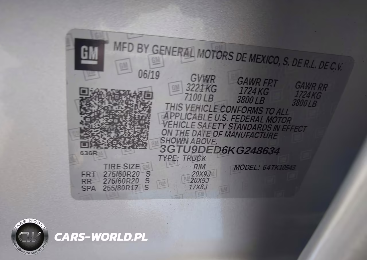 2019 GMC Sierra 1500 Slt VIN:3GTU9DED6KG248634 - 9