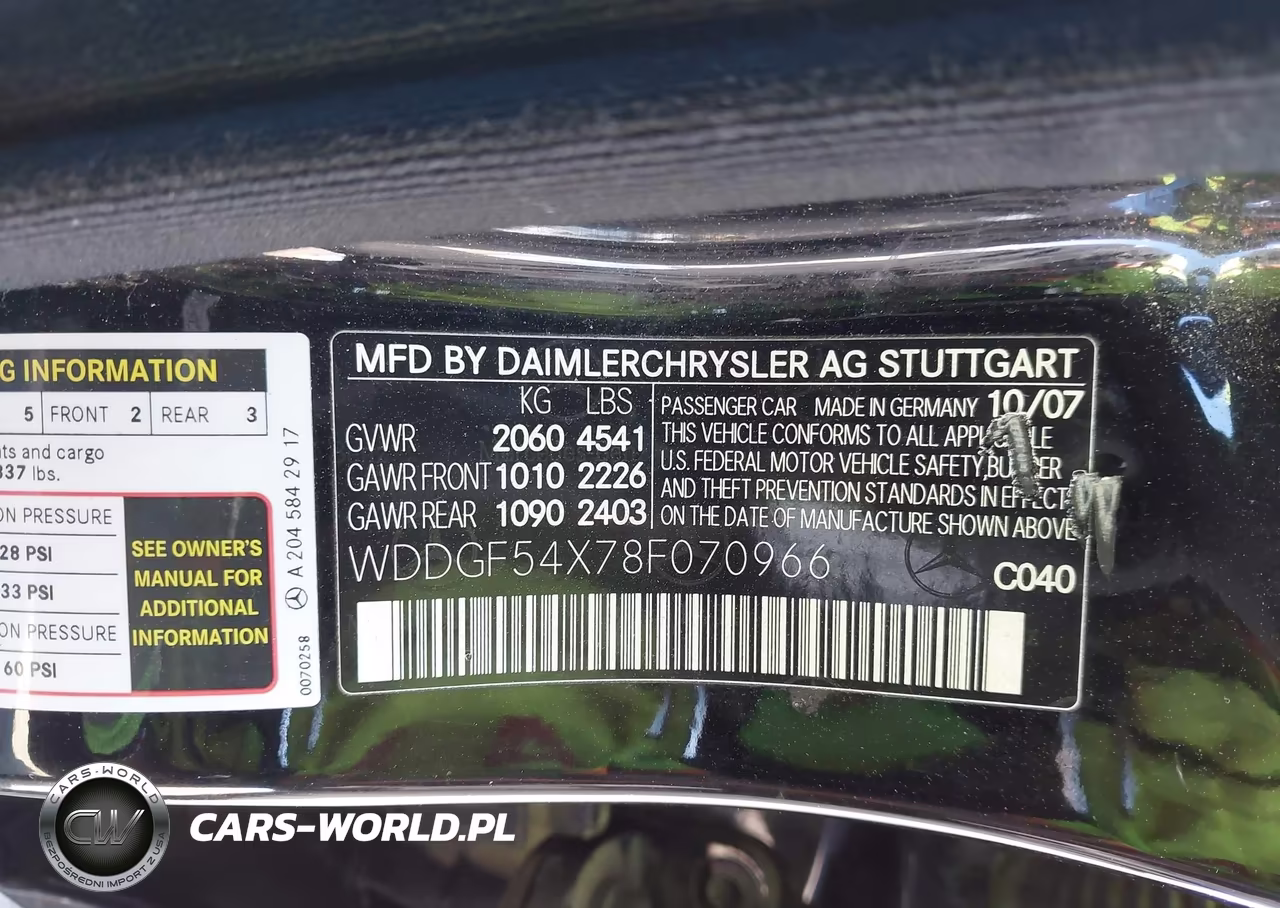 2008 Mercedes-Benz C 300 Luxury-Sport VIN:WDDGF54X78F070966 - 9