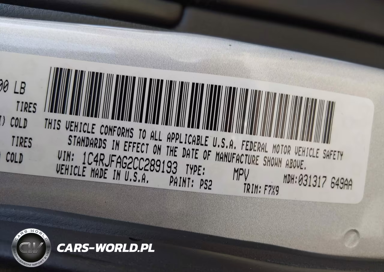 2012 Jeep Grand Cherokee Laredo VIN:1C4RJFAG2CC289193 - 9