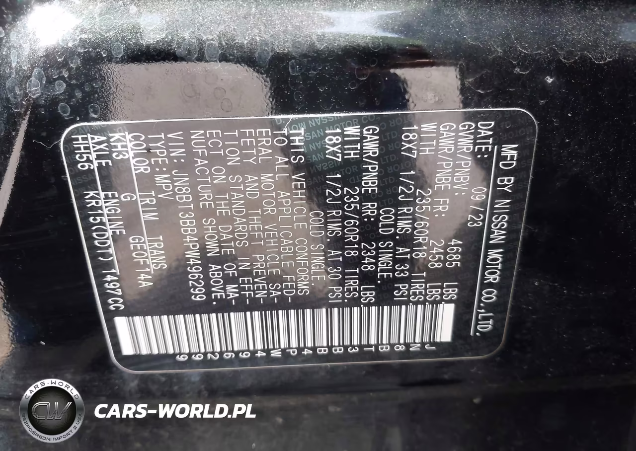 2023 Nissan Rogue Sv Intelligent Awd VIN:JN8BT3BB4PW496299 - 9