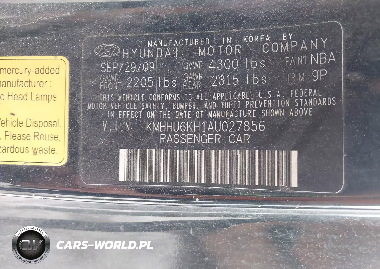 2010 Hyundai Genesis 3.8 Track VIN:KMHHU6KH1AU027856 - 9