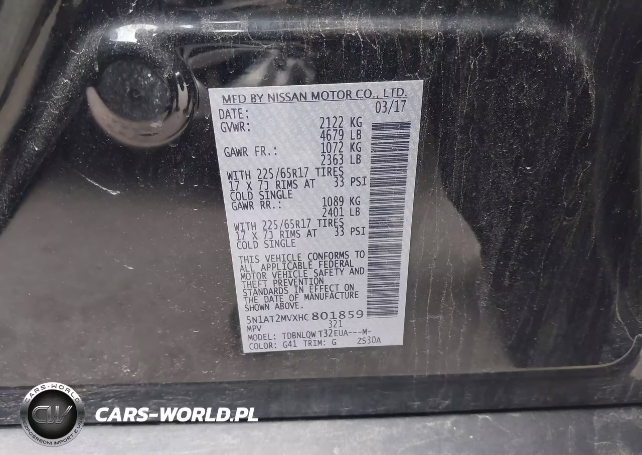 2017 Nissan Rogue Sv VIN:5N1AT2MVXHC801859 - 9