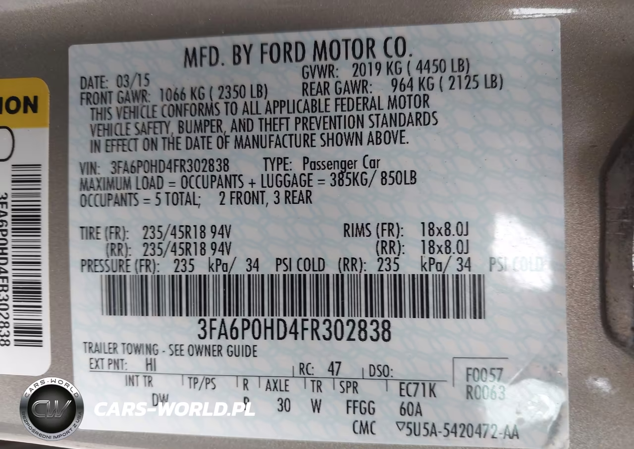 2015 Ford Fusion Se VIN:3FA6P0HD4FR302838 - 9