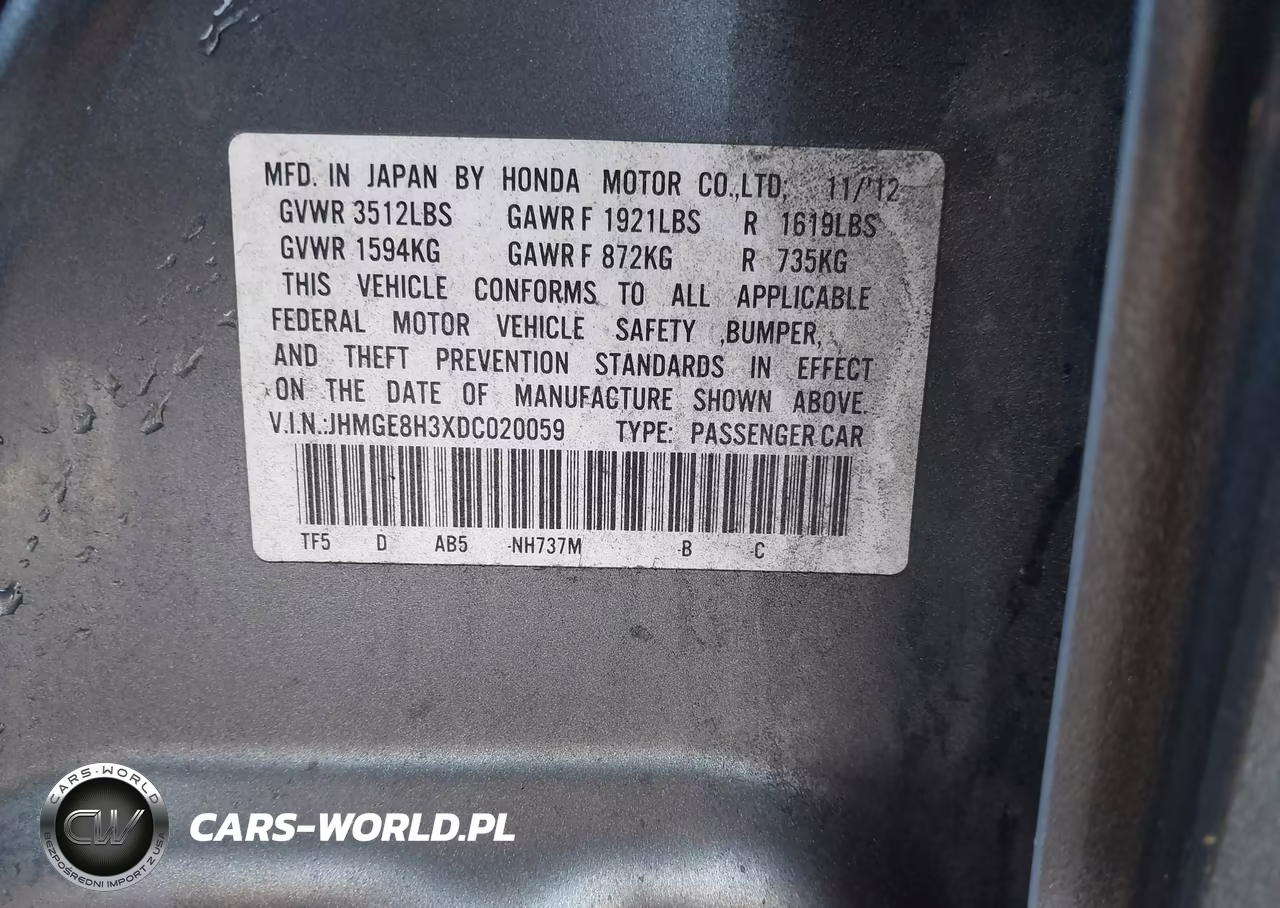 2013 Honda Fit VIN:JHMGE8H3XDC020059 - 9