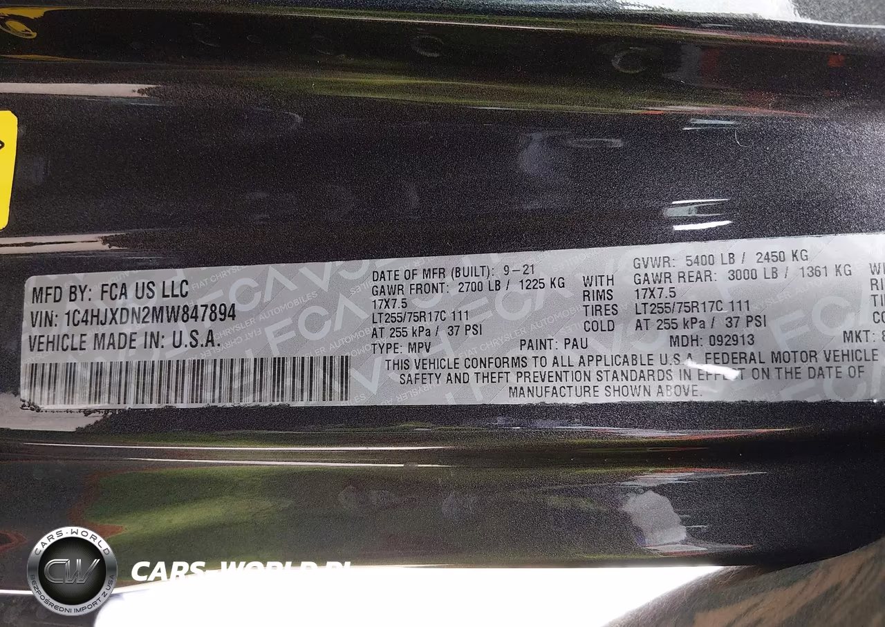 2021 Jeep Wrangler Unlimited Willys 4X4 VIN:1C4HJXDN2MW847894 - 9