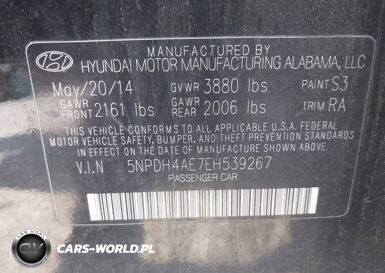 2014 Hyundai Elantra Se VIN:5NPDH4AE7EH539267 - 9