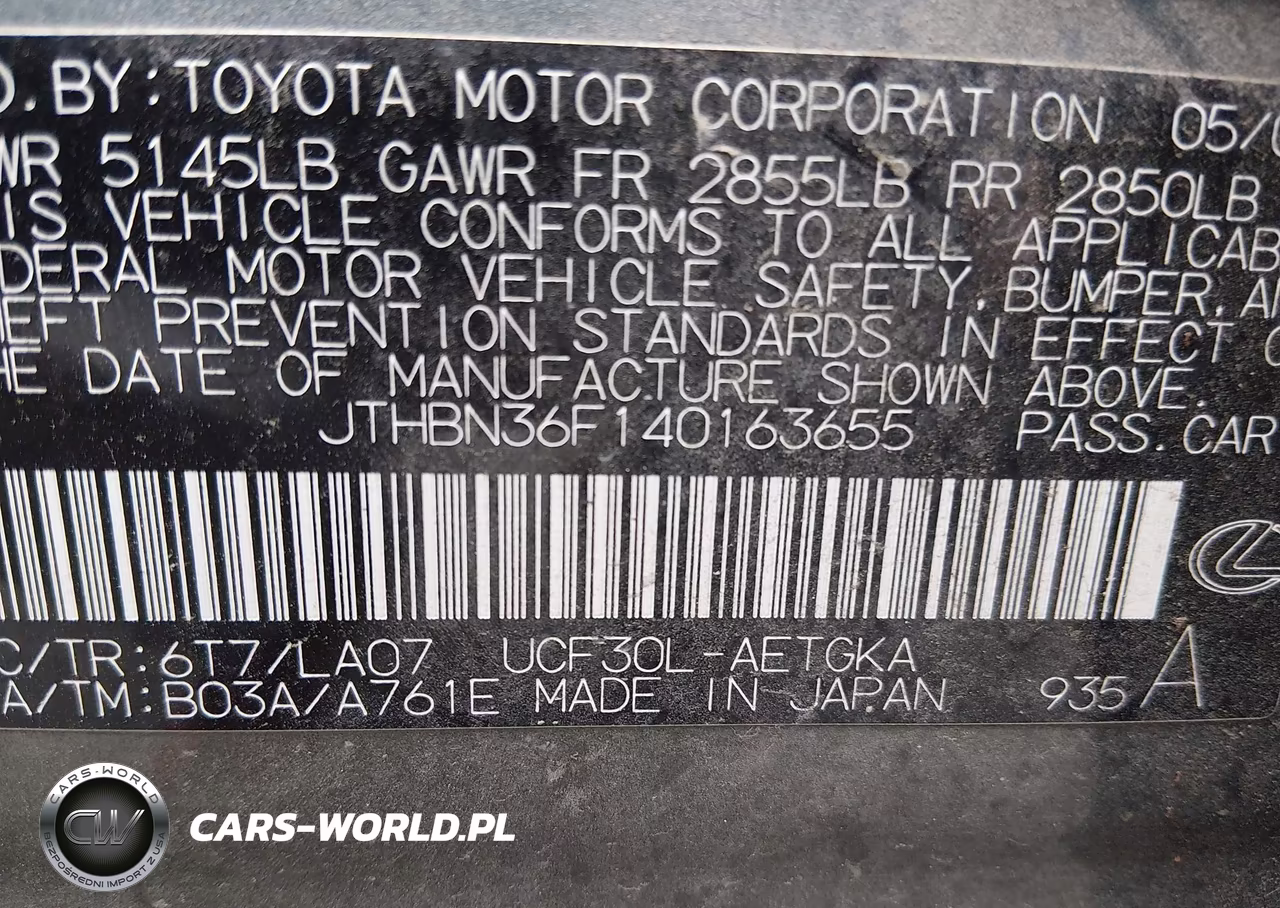2004 Lexus Ls 430 VIN:JTHBN36F140163655 - 9