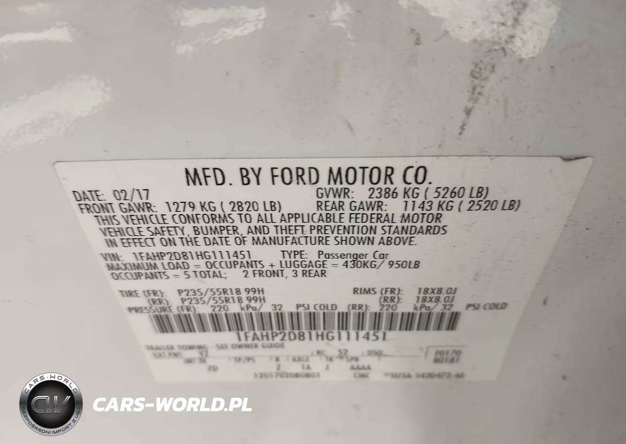 2017 Ford Taurus Se VIN:1FAHP2D81HG111451 - 9