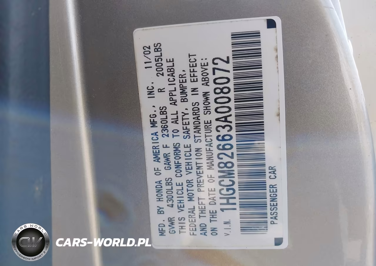 2003 Honda Accord 3.0 Ex VIN:1HGCM82663A008072 - 9