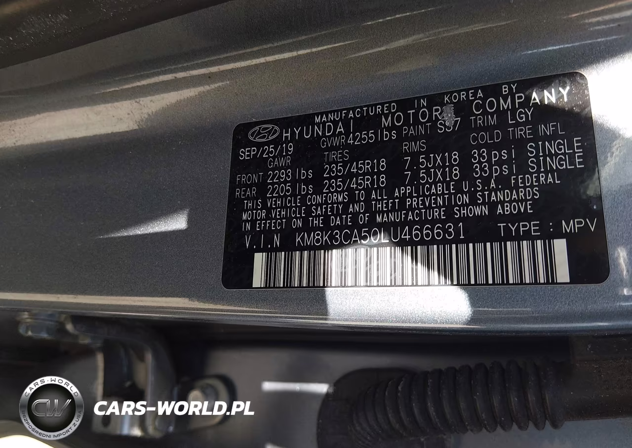 2020 Hyundai Kona Limited VIN:KM8K3CA50LU466631 - 9