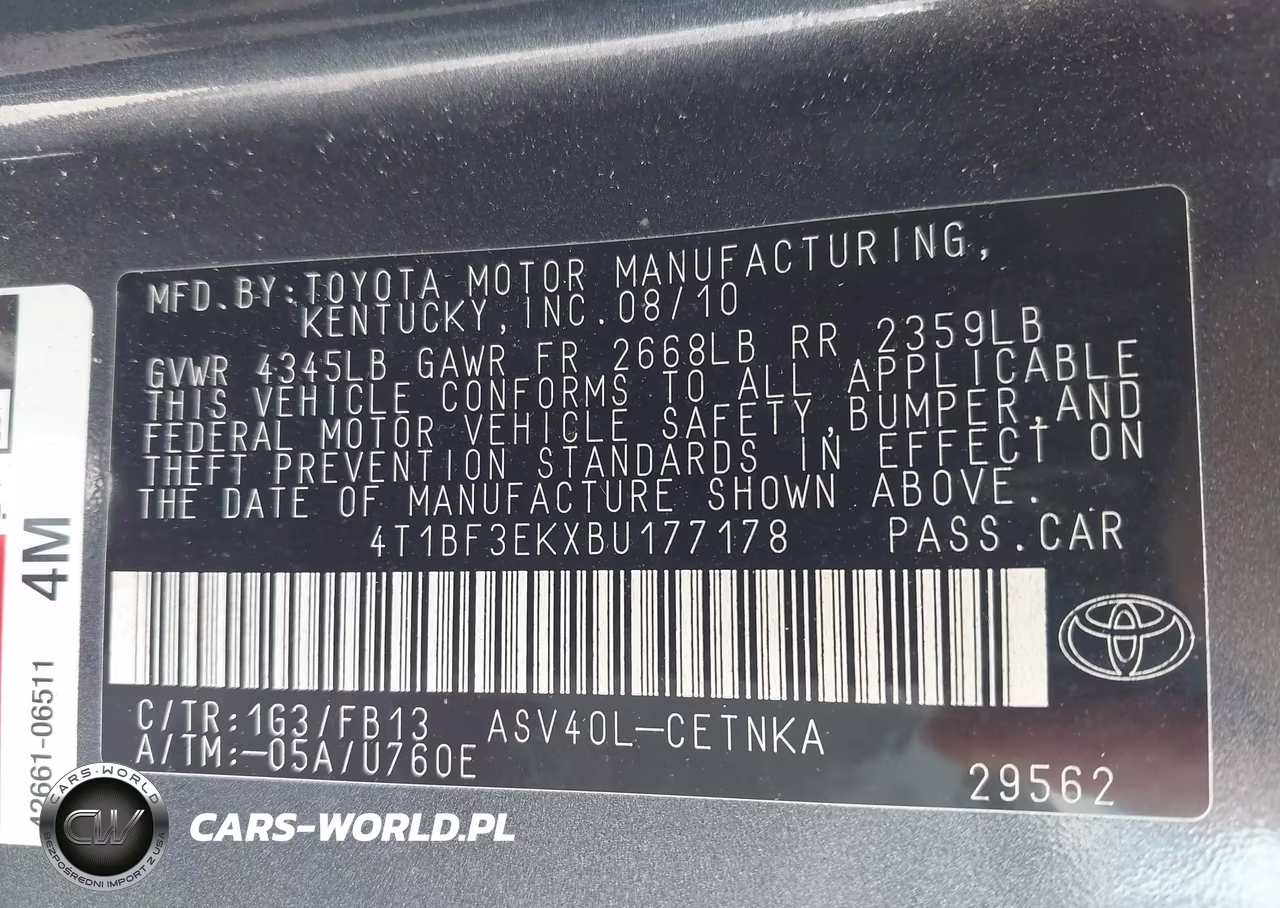 2011 Toyota Camry Le VIN:4T1BF3EKXBU177178 - 9