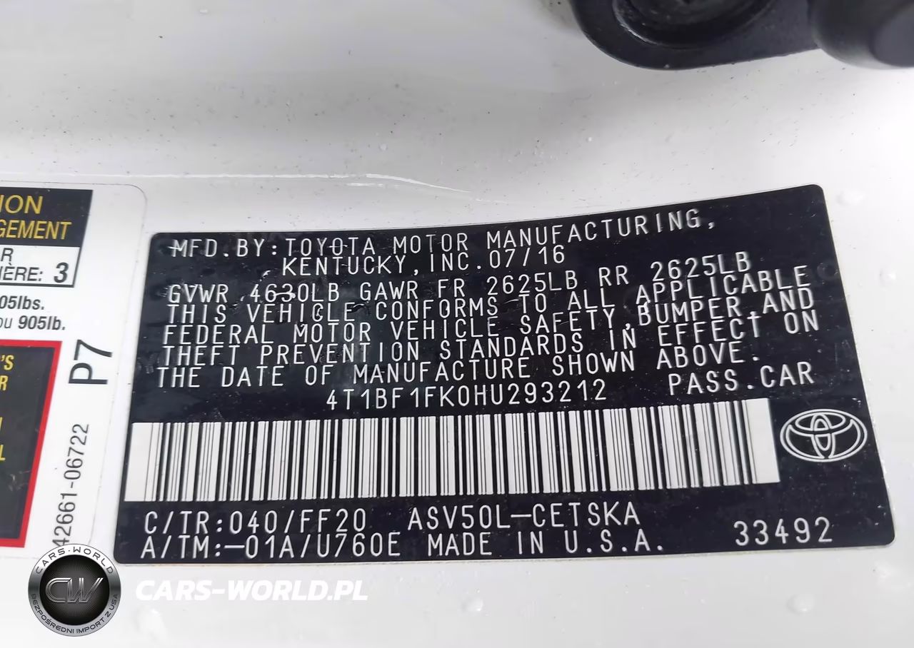2017 Toyota Camry Se VIN:4T1BF1FK0HU293212 - 9