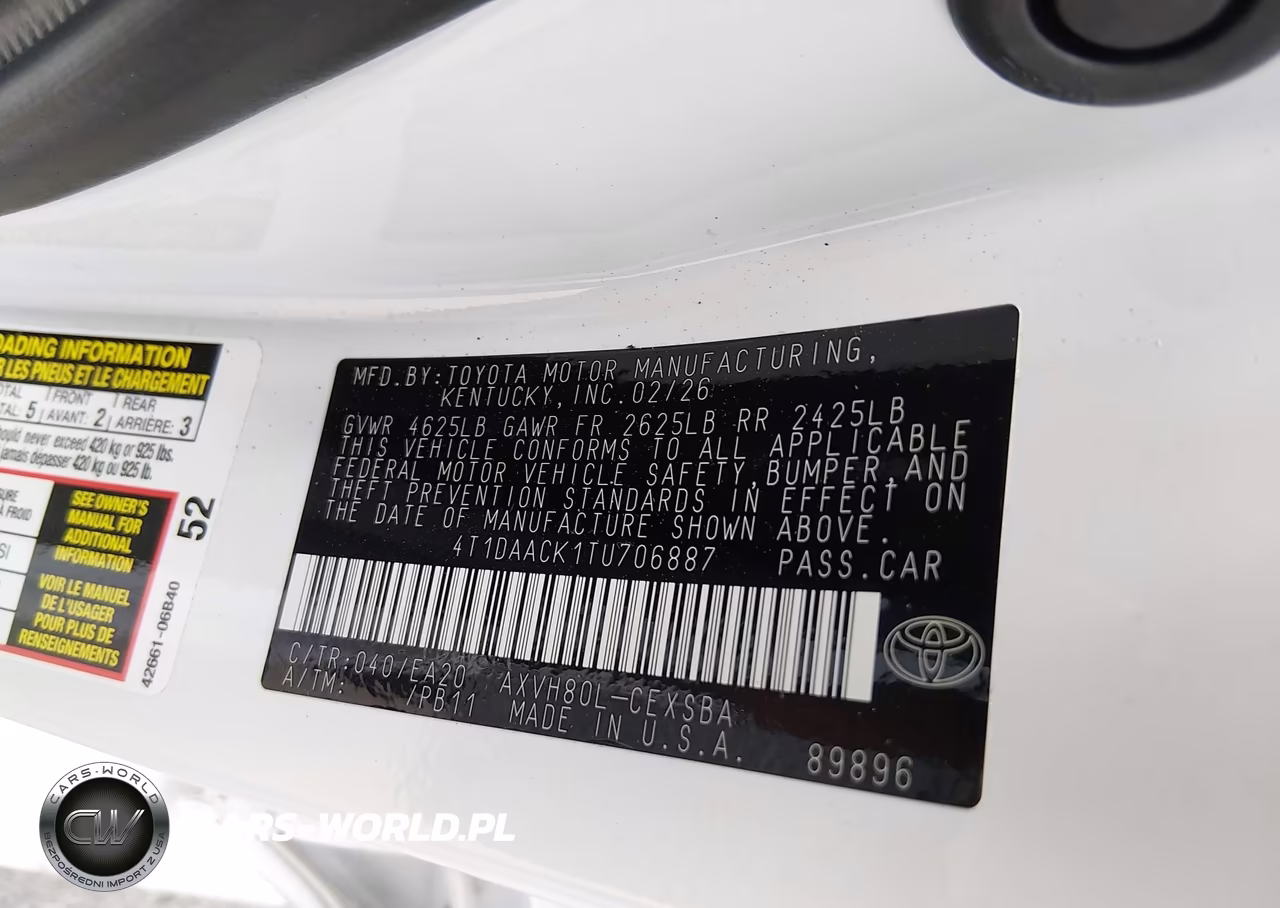 2026 Toyota Camry Se VIN:4T1DAACK1TU706887 - 9