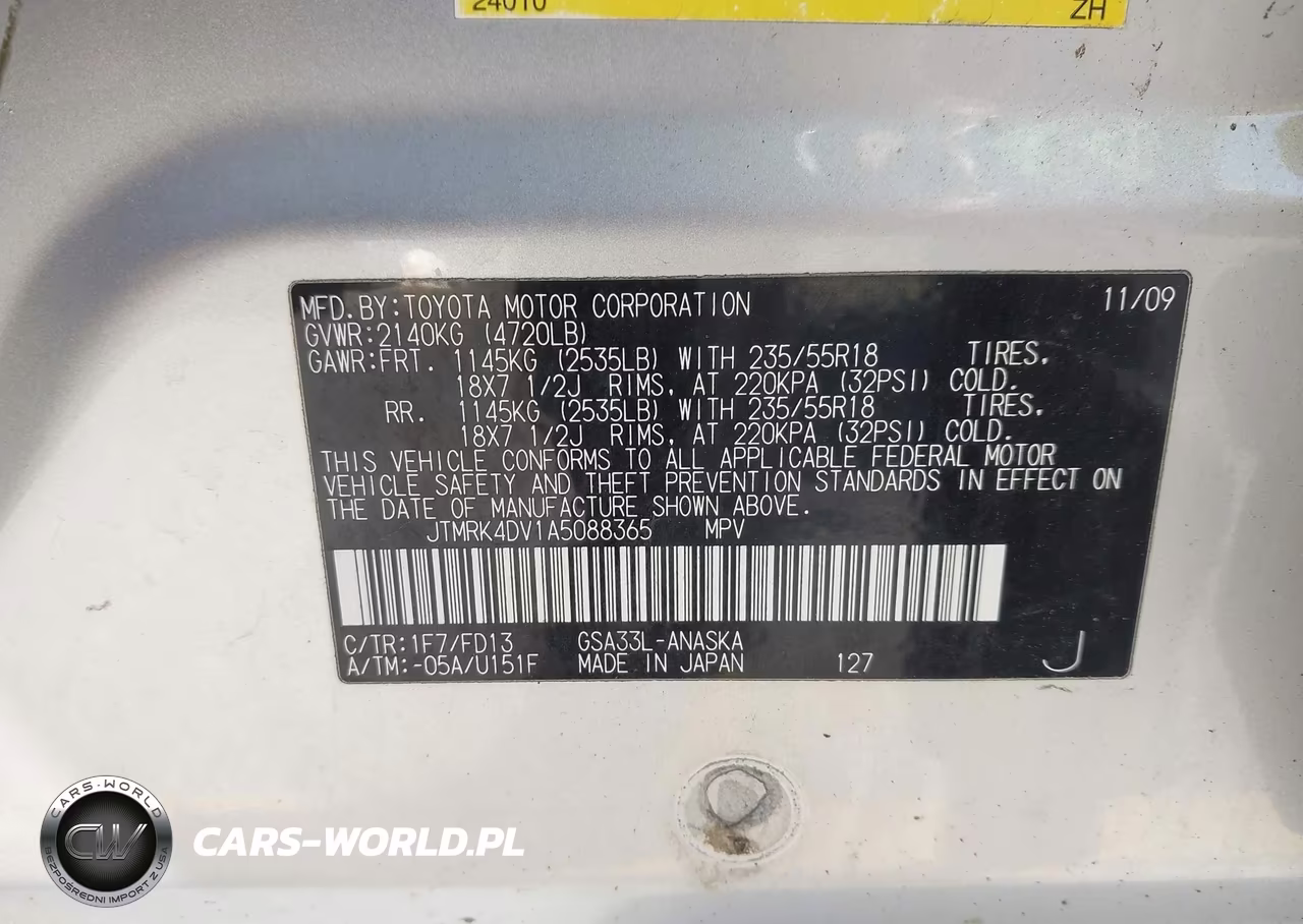 2010 Toyota Rav4 Sport V6 VIN:JTMRK4DV1A5088365 - 9