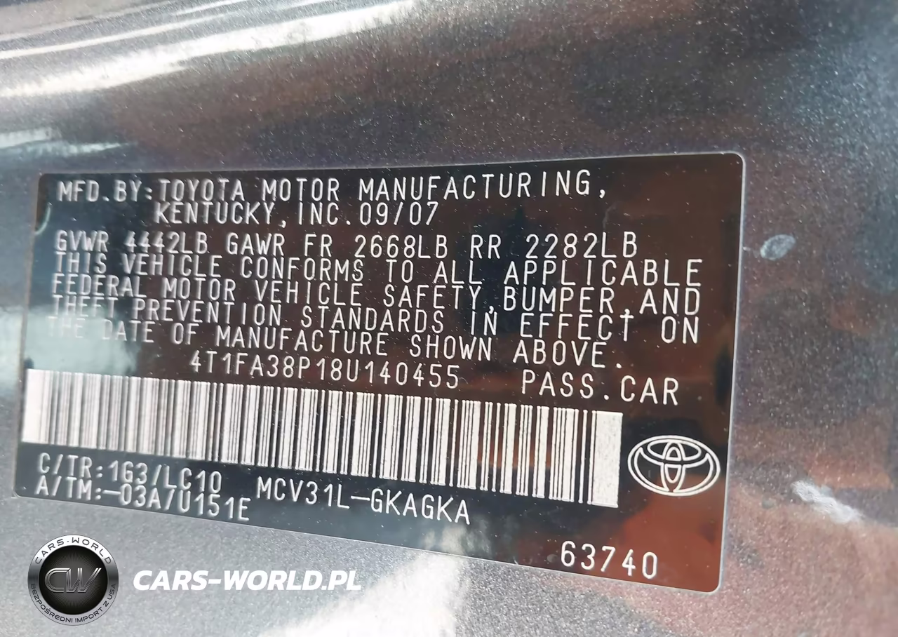 2008 Toyota Camry Solara Sle VIN:4T1FA38P18U140455 - 9