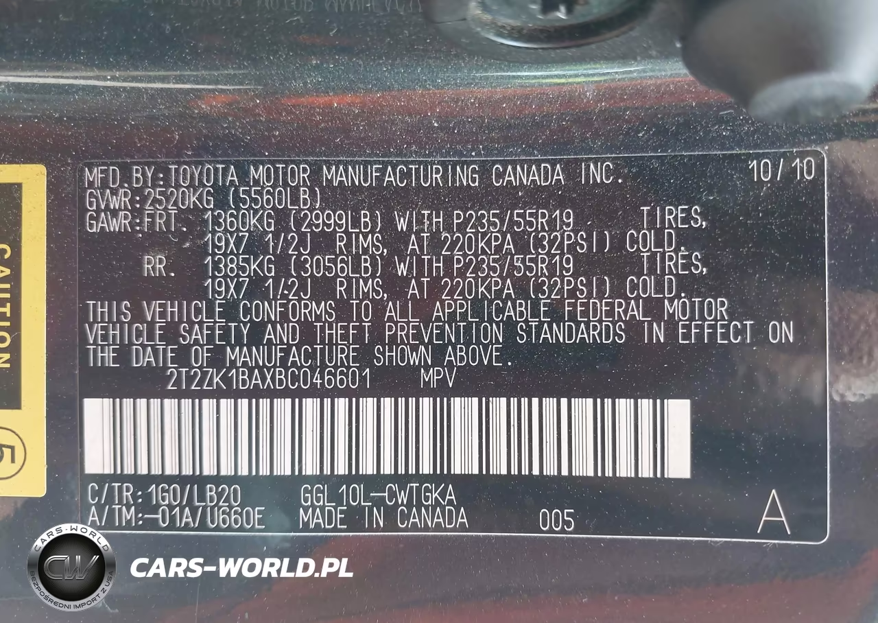 2011 Lexus Rx 350 VIN:2T2ZK1BAXBC046601 - 9