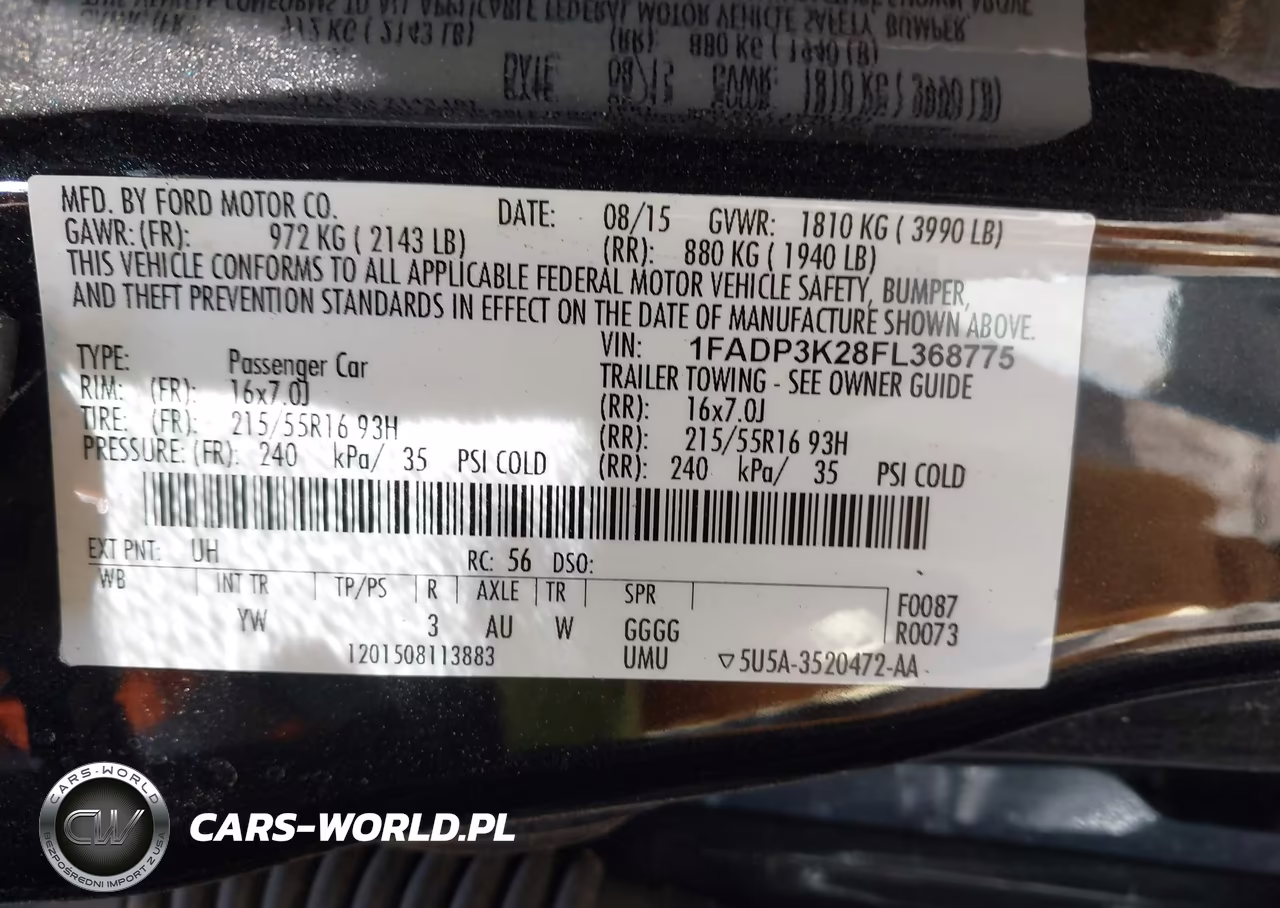 2015 Ford Focus Se VIN:1FADP3K28FL368775 - 9