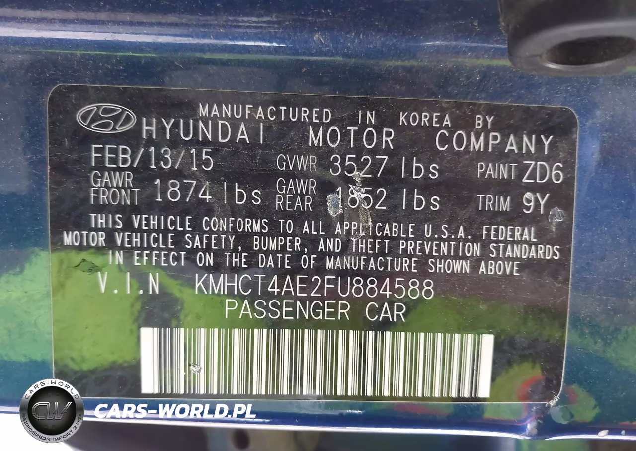 2015 Hyundai Accent Gls VIN:KMHCT4AE2FU884588 - 9