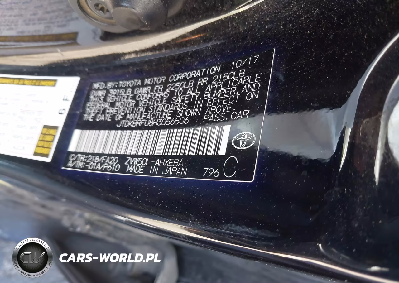 2017 Toyota Prius One VIN:JTDKBRFU8H3056506 - 9