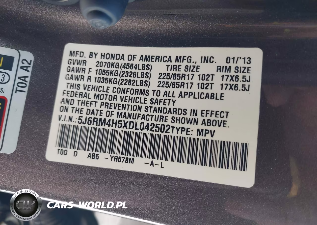 2013 Honda Cr-V Ex VIN:5J6RM4H5XDL042502 - 9