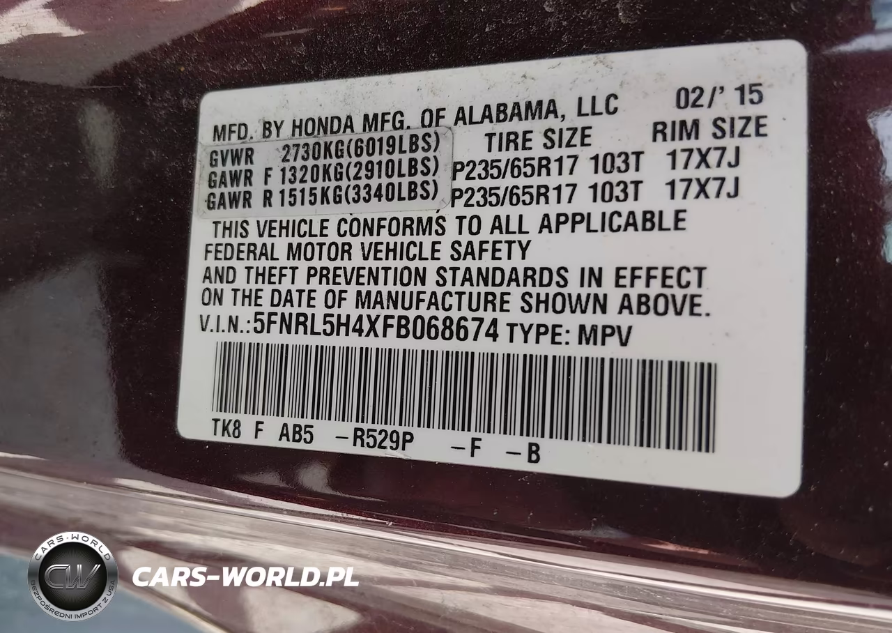 2015 Honda Odyssey Ex VIN:5FNRL5H4XFB068674 - 9