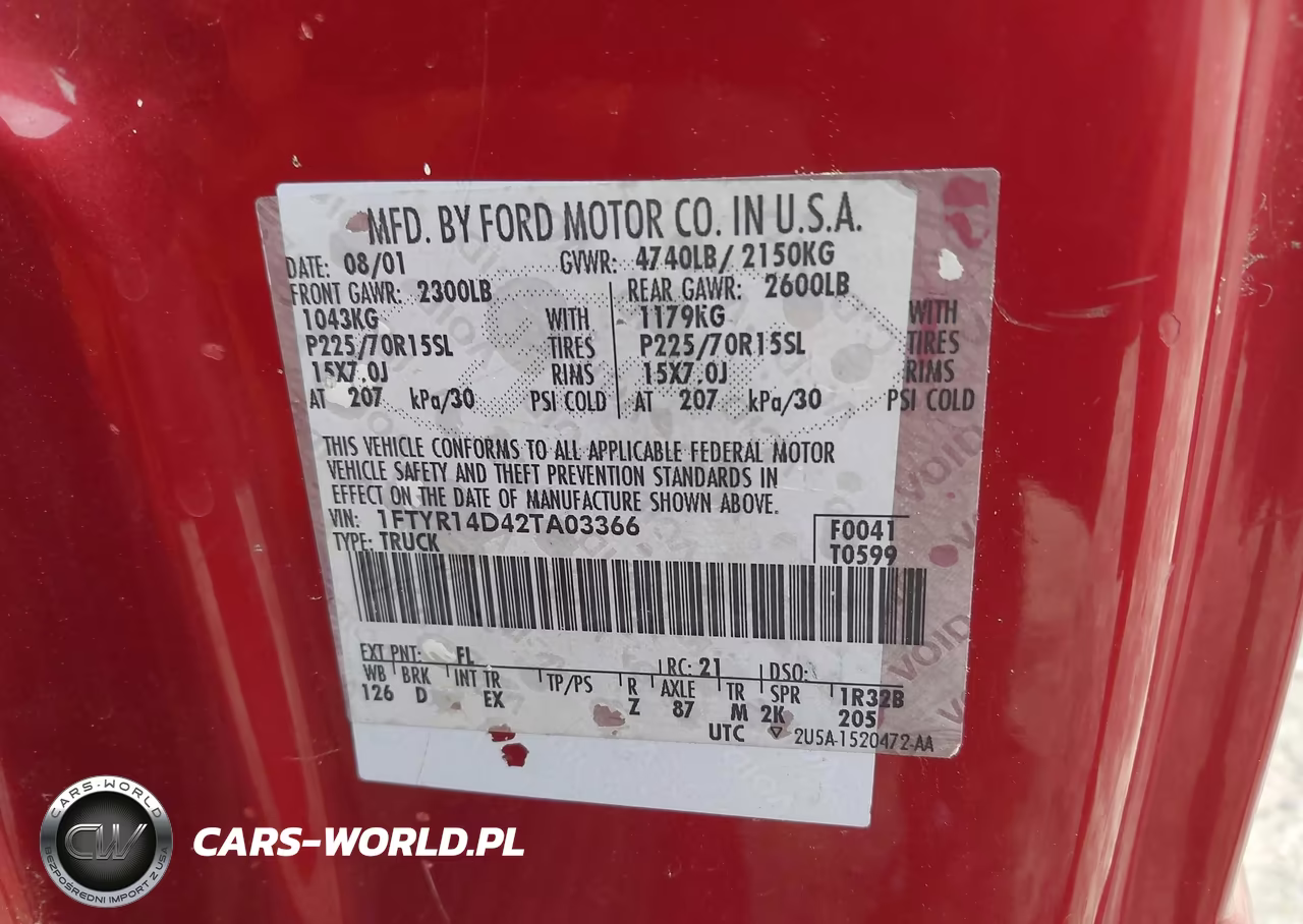 2002 Ford Ranger Xl-Xlt VIN:1FTYR14D42TA03366 - 9