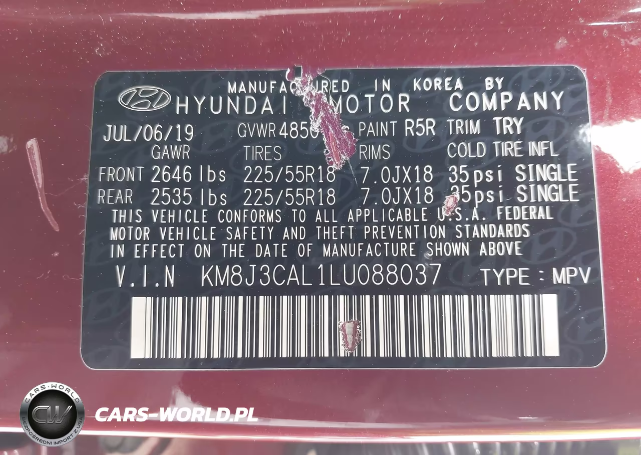 2020 Hyundai Tucson Sel VIN:KM8J3CAL1LU088037 - 9