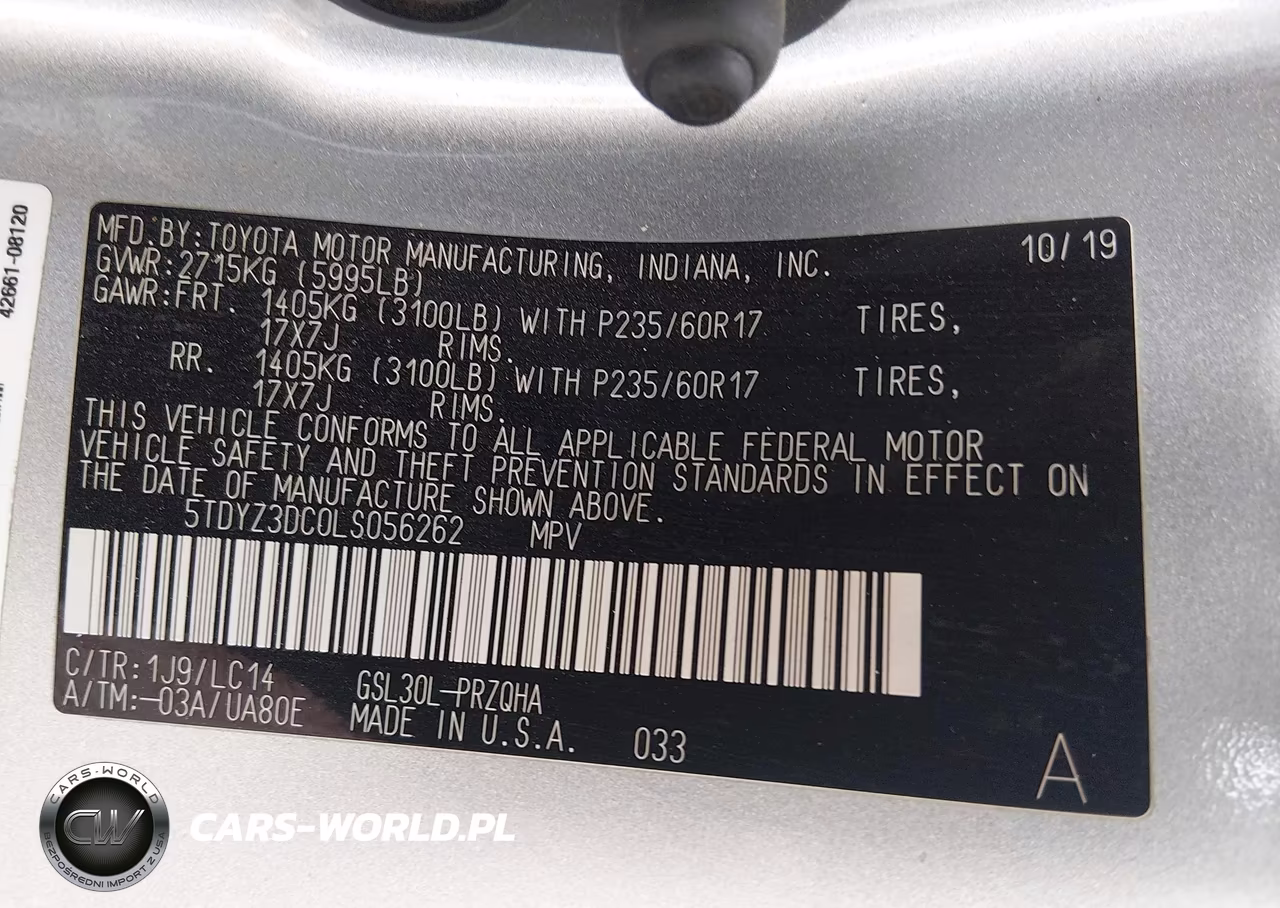 2020 Toyota Sienna Xle VIN:5TDYZ3DC0LS056262 - 9