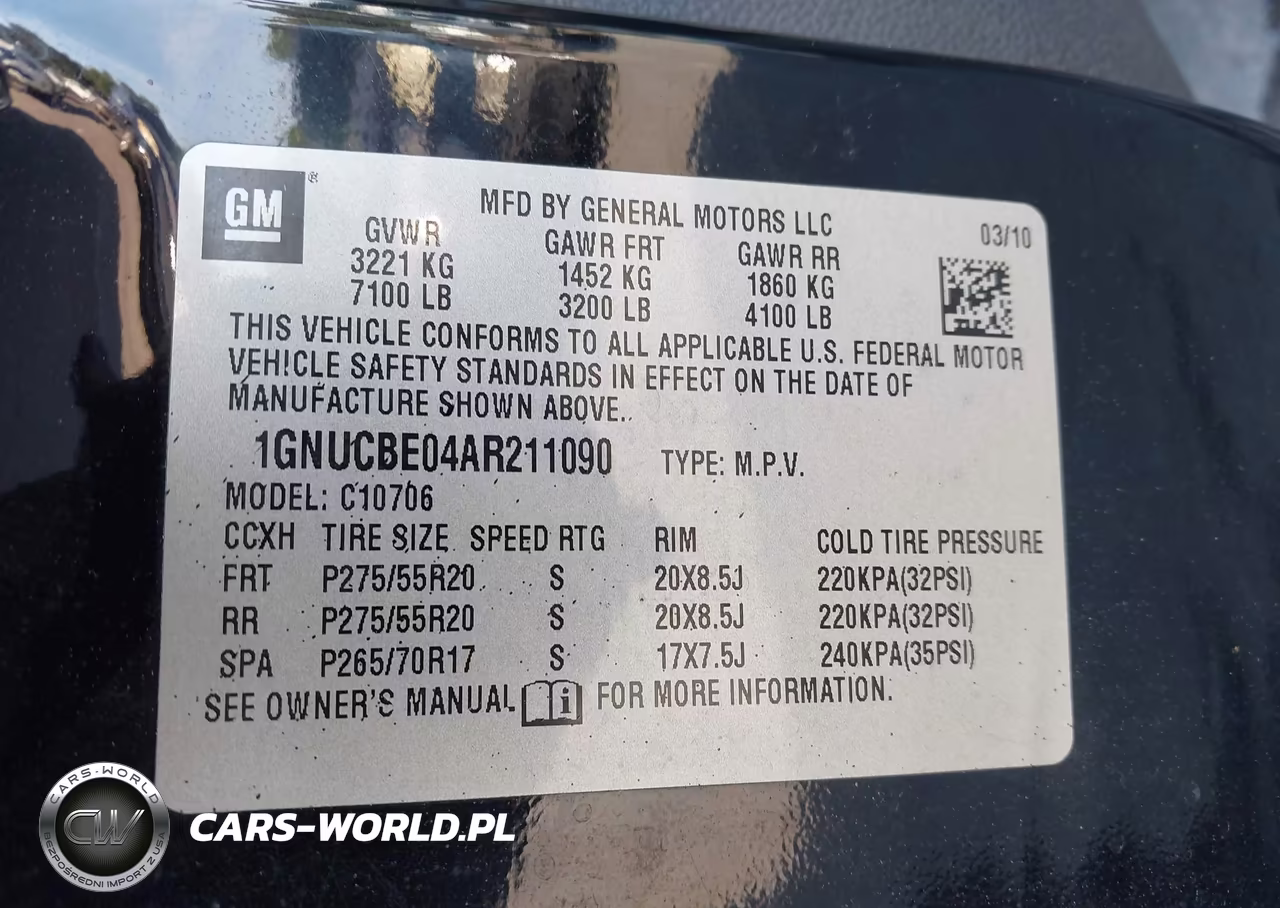 2010 Chevrolet Tahoe Lt VIN:1GNUCBE04AR211090 - 9