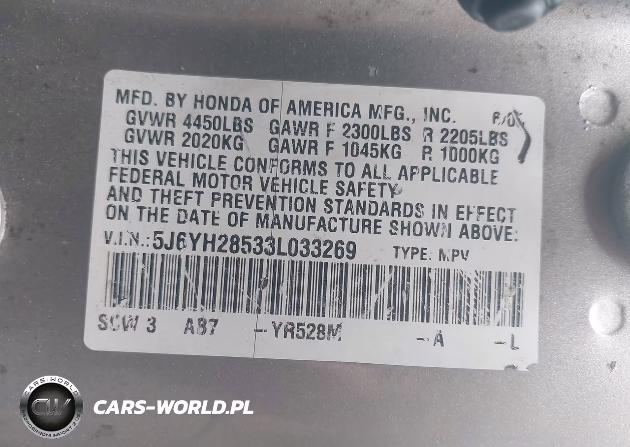 2003 Honda Element Ex VIN:5J6YH28533L033269 - 9