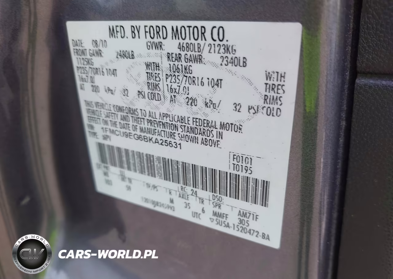 2011 Ford Escape Limited VIN:1FMCU9EG6BKA25631 - 9