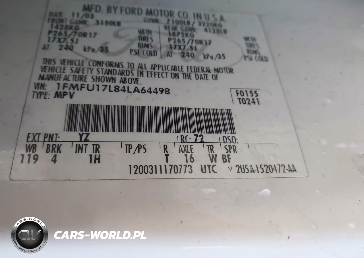 2004 Ford Expedition Eddie Bauer VIN:1FMFU17L84LA64498 - 9